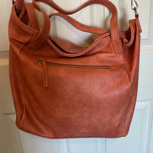 ANTIK KRAFT large Coral, TOTE, PURSE, Handbag EUC RUST SHOULDER STRAP - Picture 7 of 15